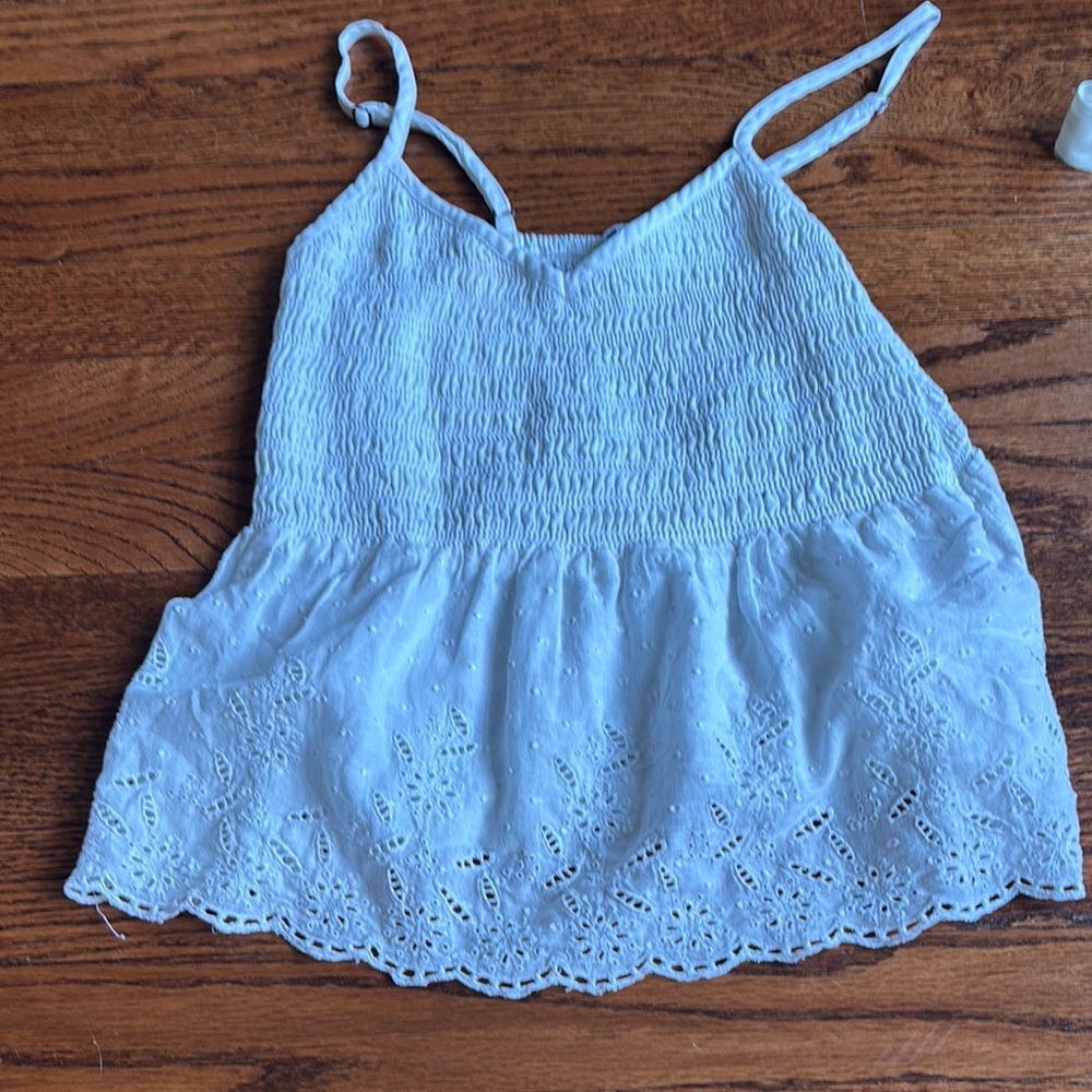 Hollister Blue Smocked Peplum Camisole